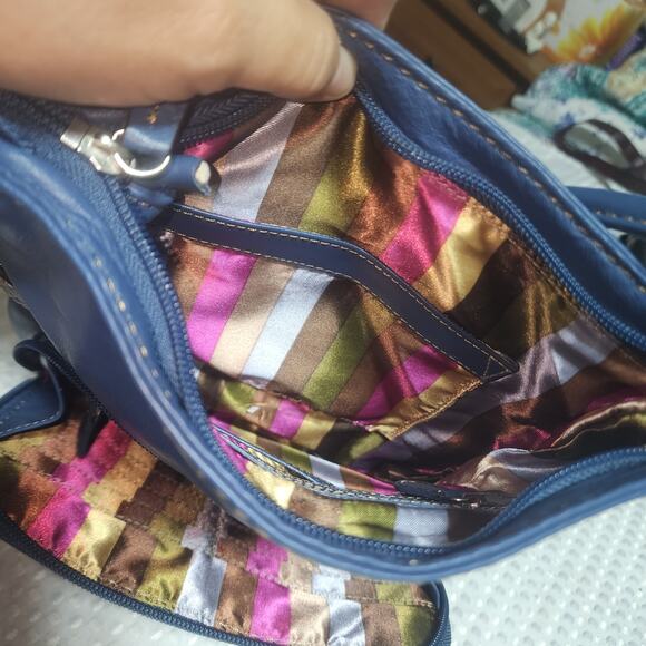 TIGNANELLO EUC BLUE LEATHER CROSSBODY BAG